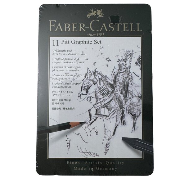 Faber-Castell 11 Pitt Graphite Set Graphite Pencils & Crayons Artistic w Tin NEW - Picture 7 of 7